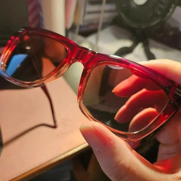 Prive Rivaux | The Ingrid - Red Cateye Squared Sunglasses - NWT - Picture 11 of 16
